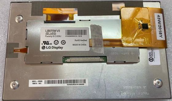 LB070WV8-SL02 LG Display 7.0&quot; 800×480 450cd/m2  INDUSTRIAL LCD DISPLAY 133PPI