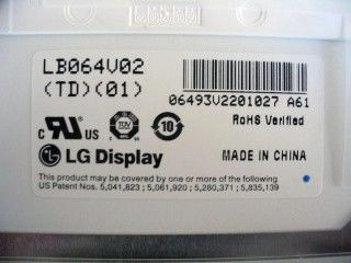 LB064V02-TD01 6.4 inch 640×480 250 cd/m² Viewing Angle 65/65/50/60 TFT-LCD, LCM
