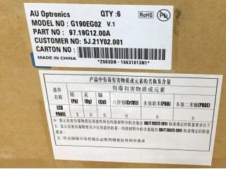 G190EG02 V1 19.0  AUO  Life ≥ 50K hours，With LED Driver，Upside I/F，Matte    Mass production from Jun. 2011 OverviewSpecs