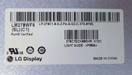 81PPI 27.0&quot; 1920x1080 300cd/m2 Square LCD Panel LM270WF5-SLB1 89/89/89/89 (Typ.)(CR≥10)