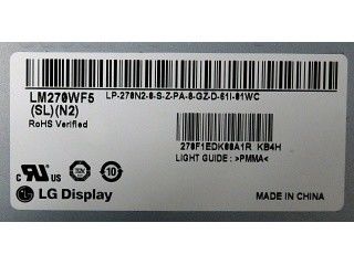 27.0&quot; 1920(RGB)×1080 250cd/m2 81PPI Square Tft Display LM270WF5-SLM1