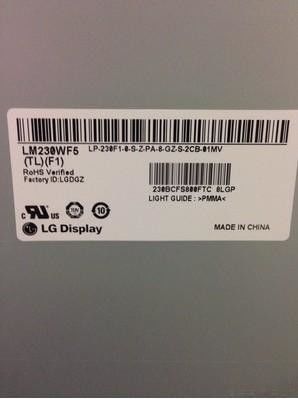 LM230WF5-TLF1 95PPI Square Tft Display 23.0&quot; 250cd/M2 WLED Driver