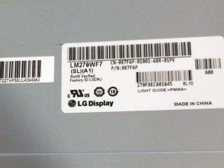 27.0in RGB 300cd/m2 NTSC TFT LCD Panel LM270WF7-SLA1 FHD 81PPI
